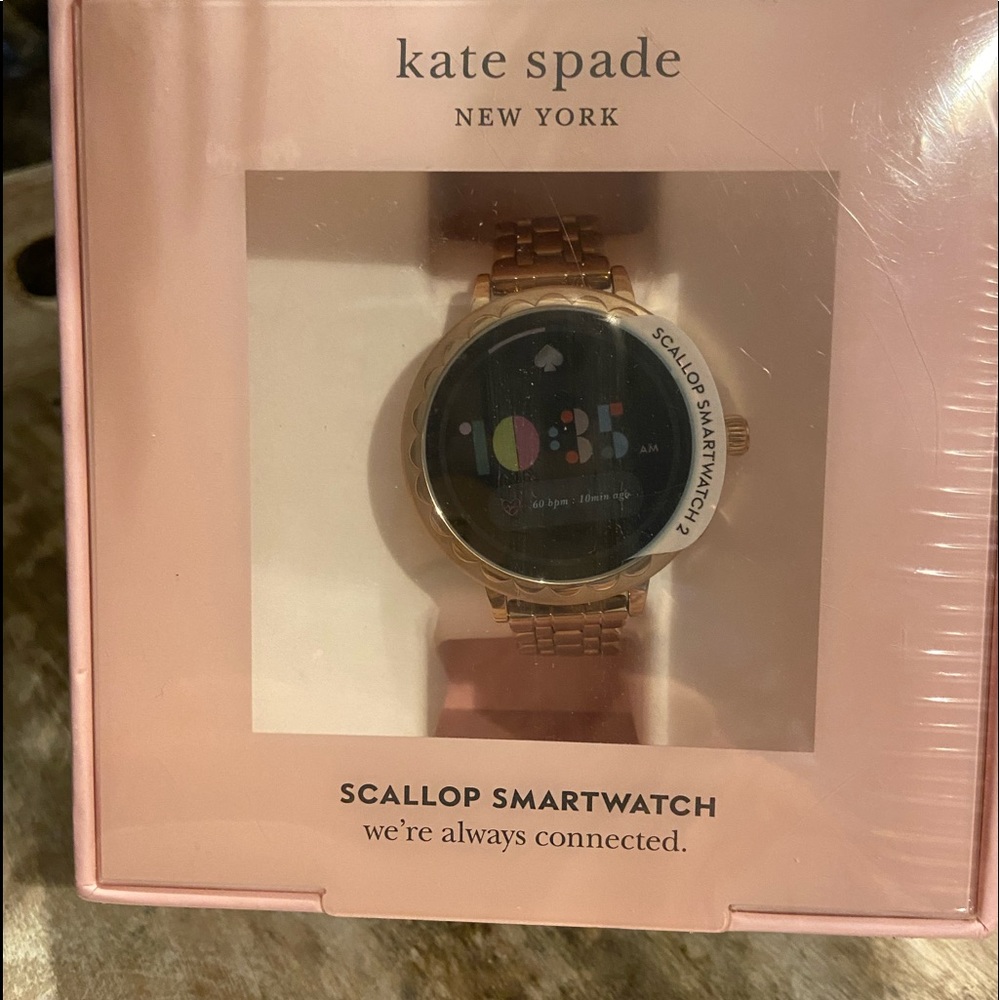 rose gold-tone stainless steel scallop smartwatch 2 brand new